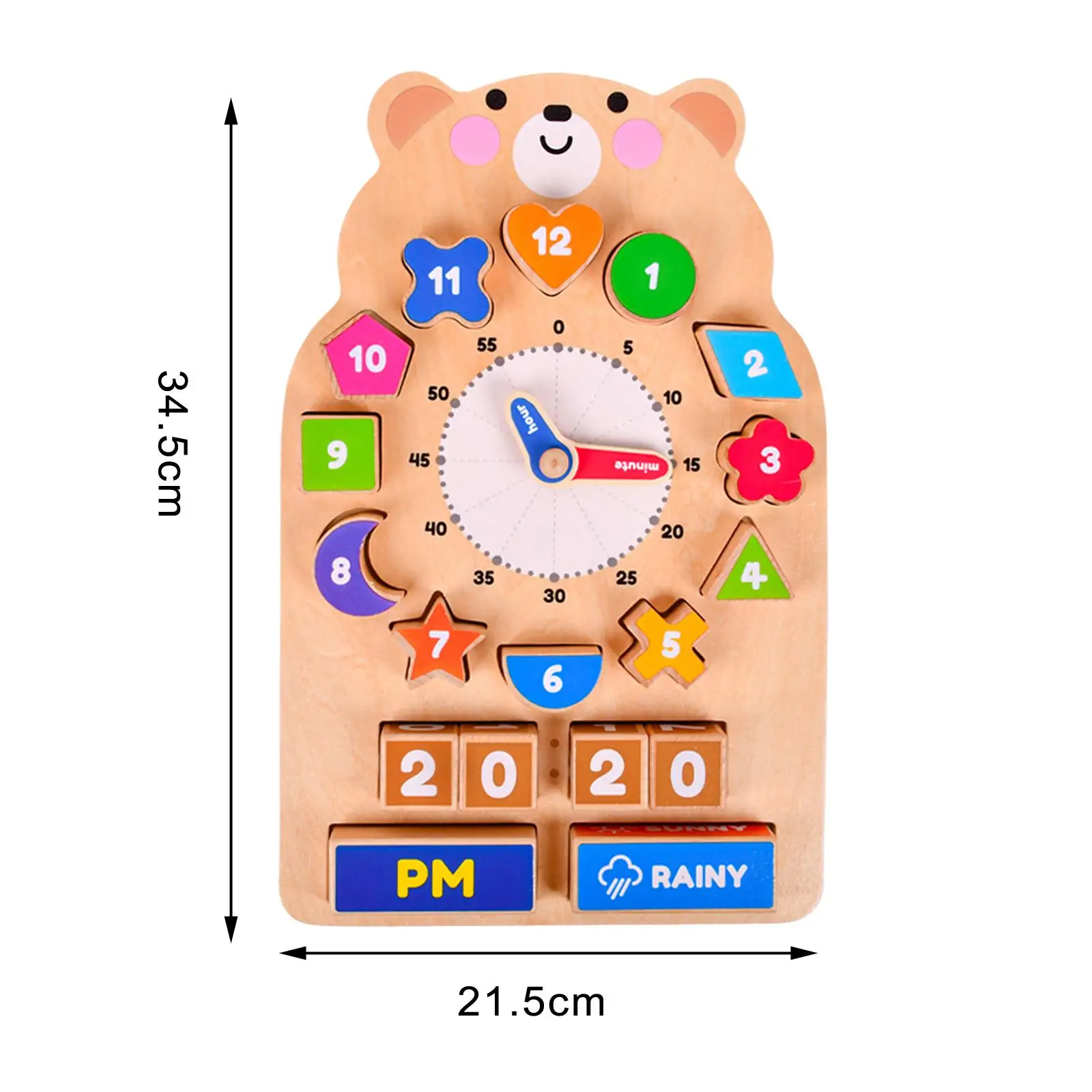 Reloj de tiempo Juguete Rompecabezas Juguete Educación Temprana Apilamiento para Preshcool Bebé Niños