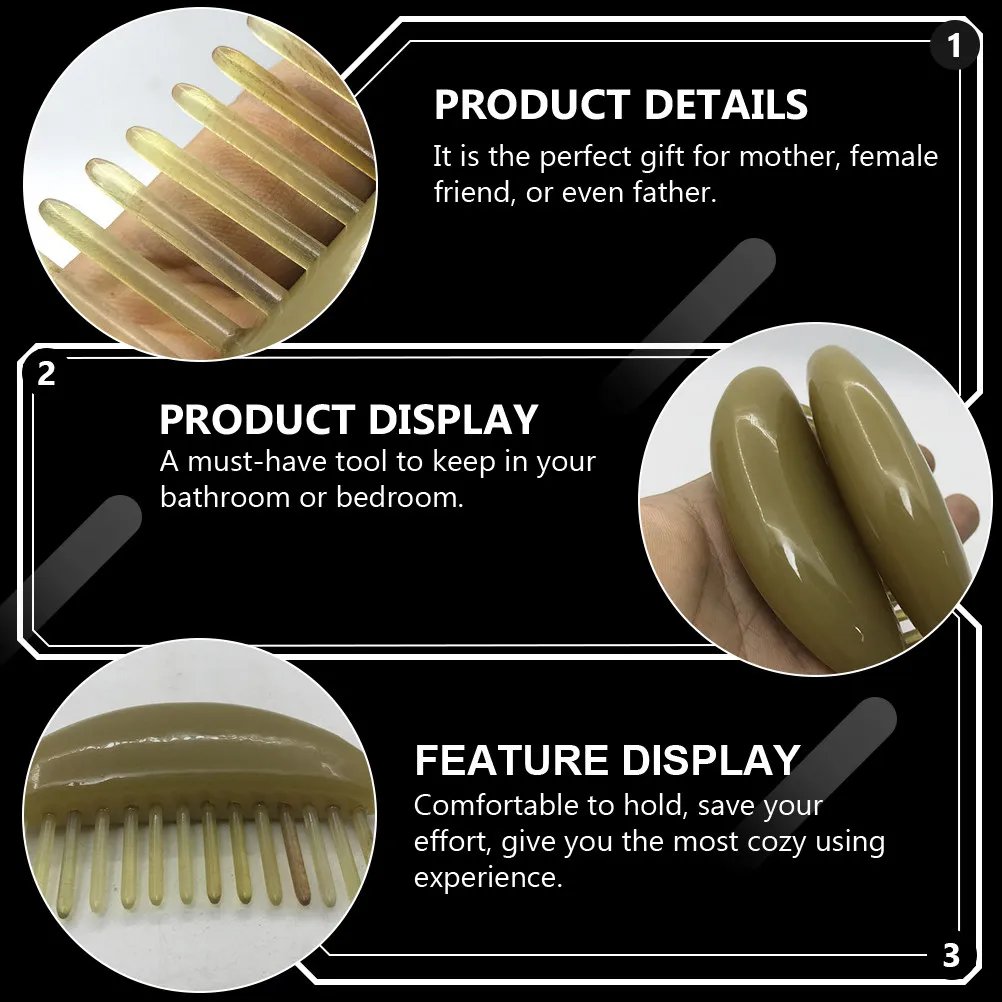 

Массажная расческа из натурального рога, портативная, с широкими зубьями, антистатическая, термостойкая, для бережного распутывания волос и массажа кожи головы