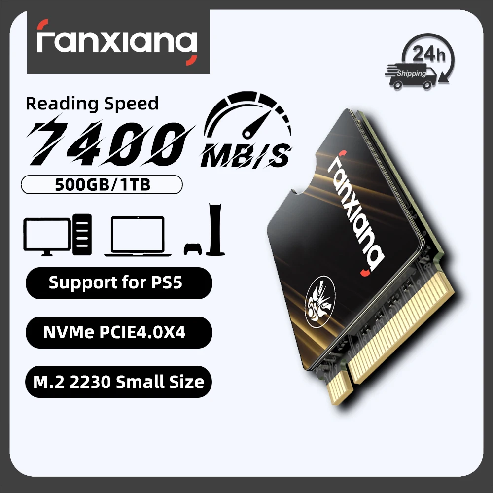 Fanxiang S730 M.2 2230 SSD 7300 ميجابايت/ثانية 500 جيجابايت/1 تيرا بايت M.2 NVMe PCIe 4.0 SSD القرص الصلب محرك الحالة الصلبة الداخلي لأجهزة الكمبيوتر المحمول على سطح البخار