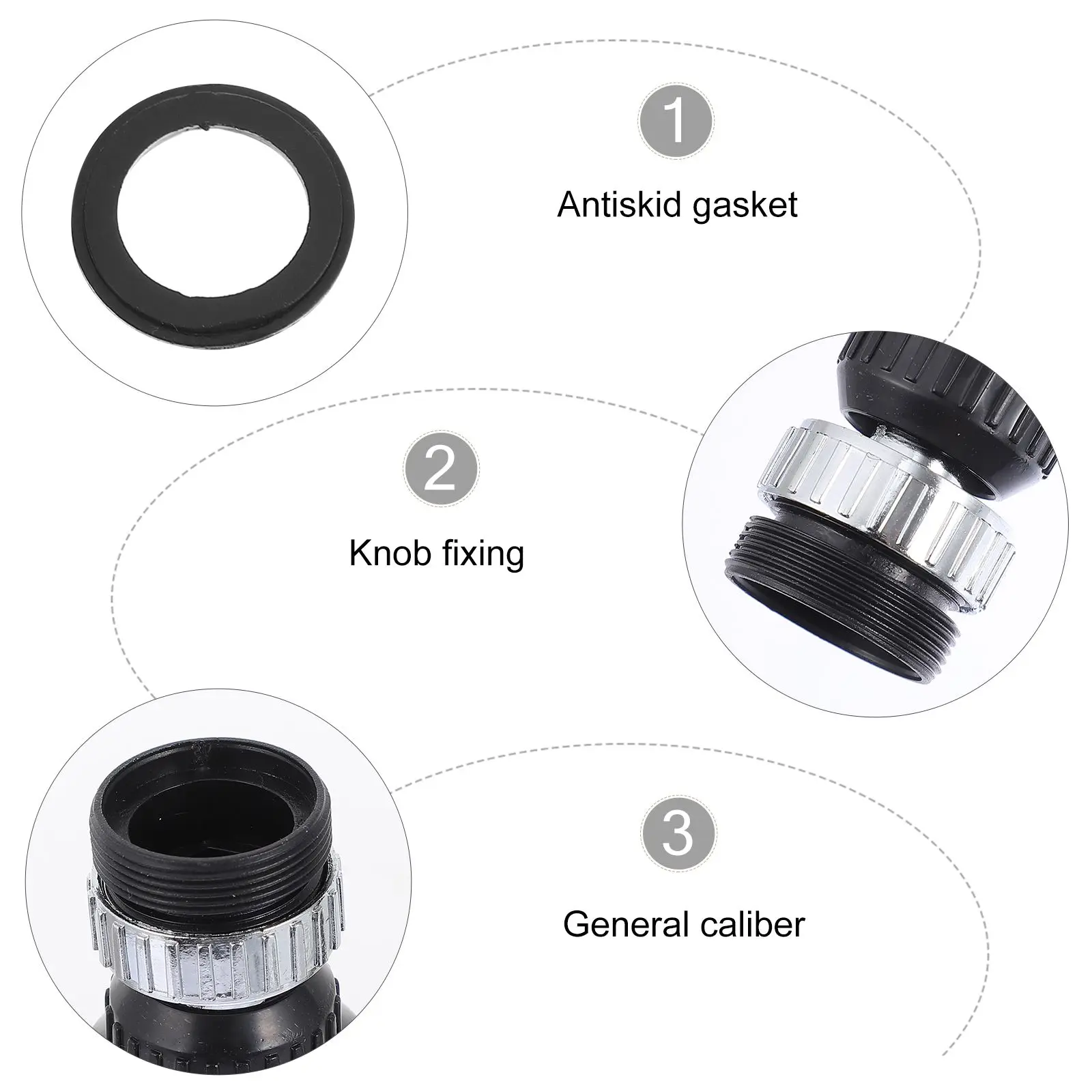 Plastic 360° Rotatable Faucet Sprayer Durable Thick Kitchen Sink Aerator Replacement Head Easy Install Clean Time Saving