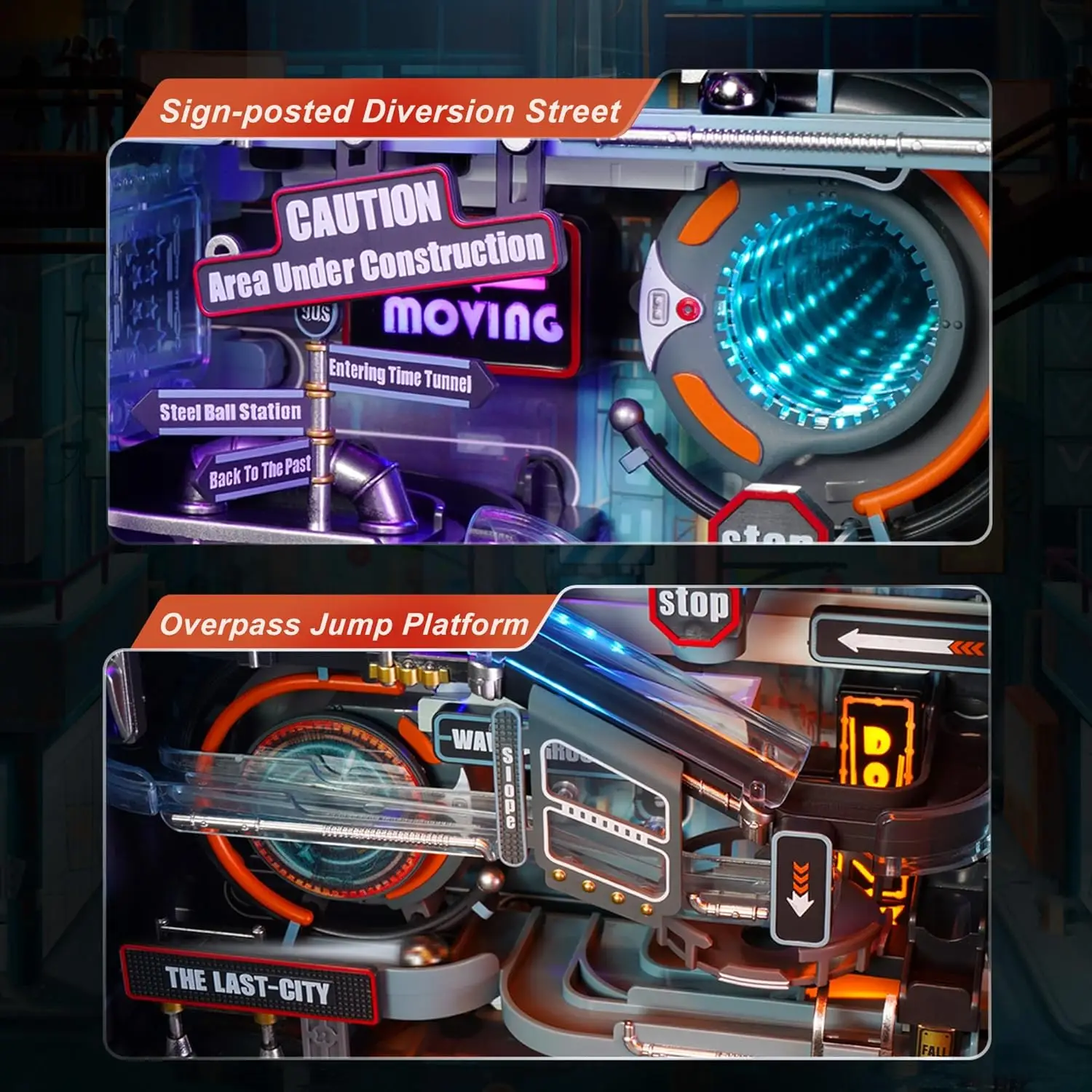 Puzzles 3D Ensembles de jouets de construction Kits de modèles de course de marbre pour adultes, 130 pièces Kit de tige de casse-tête pour enfants, loisirs de bricolage pour hommes femmes,