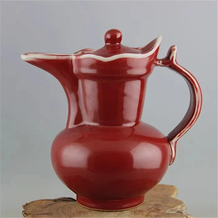 6 antique MingDynasty porcelain tea pot, red glaze bottle,hand painted crafts /collection & adornment,Free shipping