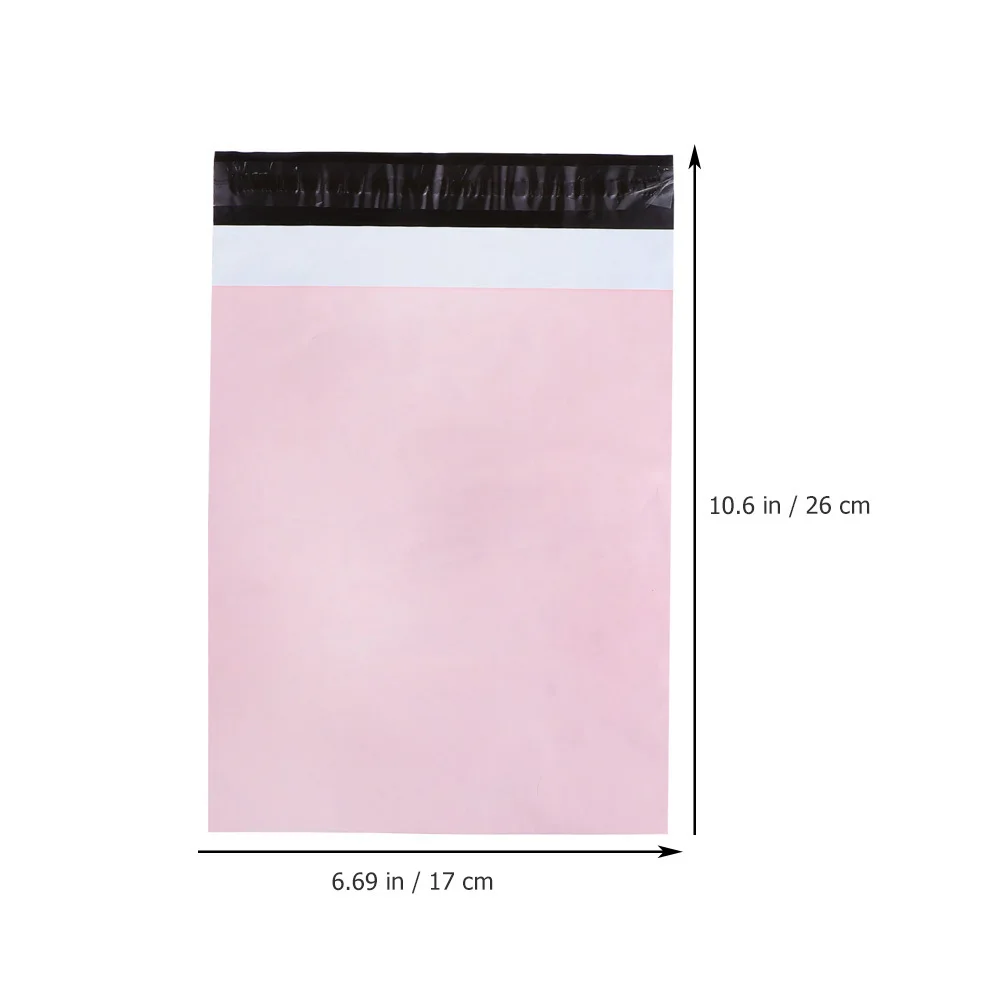 50Pcs Kantong Pengiriman Tebal Warna Pink Bahan PE Tahan Sobek untuk Pengiriman Barang Sehari-hari