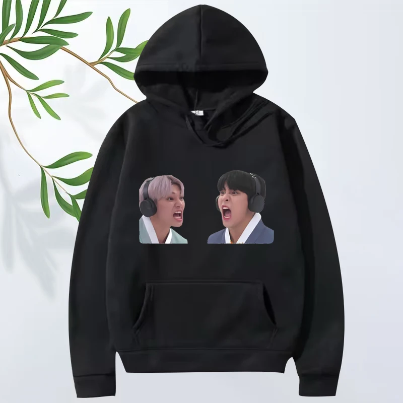 

Ateez Jongho & wooyoung funny meme hoodie 2025 men women fashion vintage Long sleeve streetwear print oversized hoodie unisex