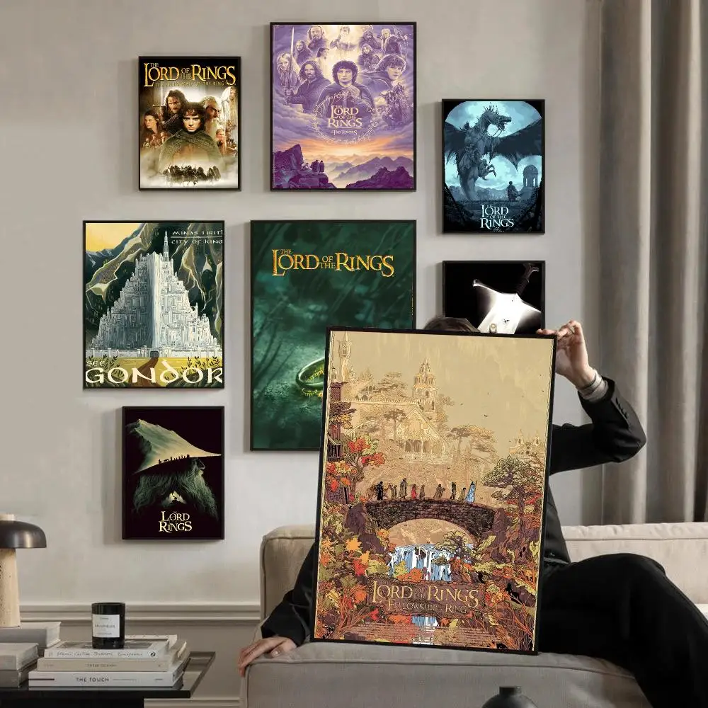 The Lord Of The Rings Movie Fantasy Poster Self-adhesive Advanced Aesthetic Printing Paper Wall Art for Living Room Home Decor