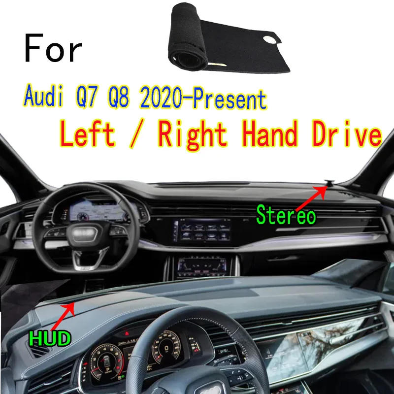 

For Audi Q7 Q8 SQ7 SQ8 RSQ8 4MN 2020-2025 Car Dashboard Mat Accsesories Anti-reflective Anti-slip Anti-dirty Pad