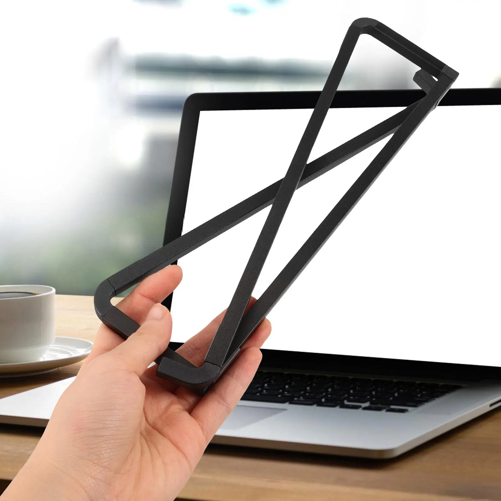 Metal Laptop Stand for Desk Minimalist Monitor Riser Elevated Pc Holder Desktop Computer Stand Ergonomic Work Desk Elevator