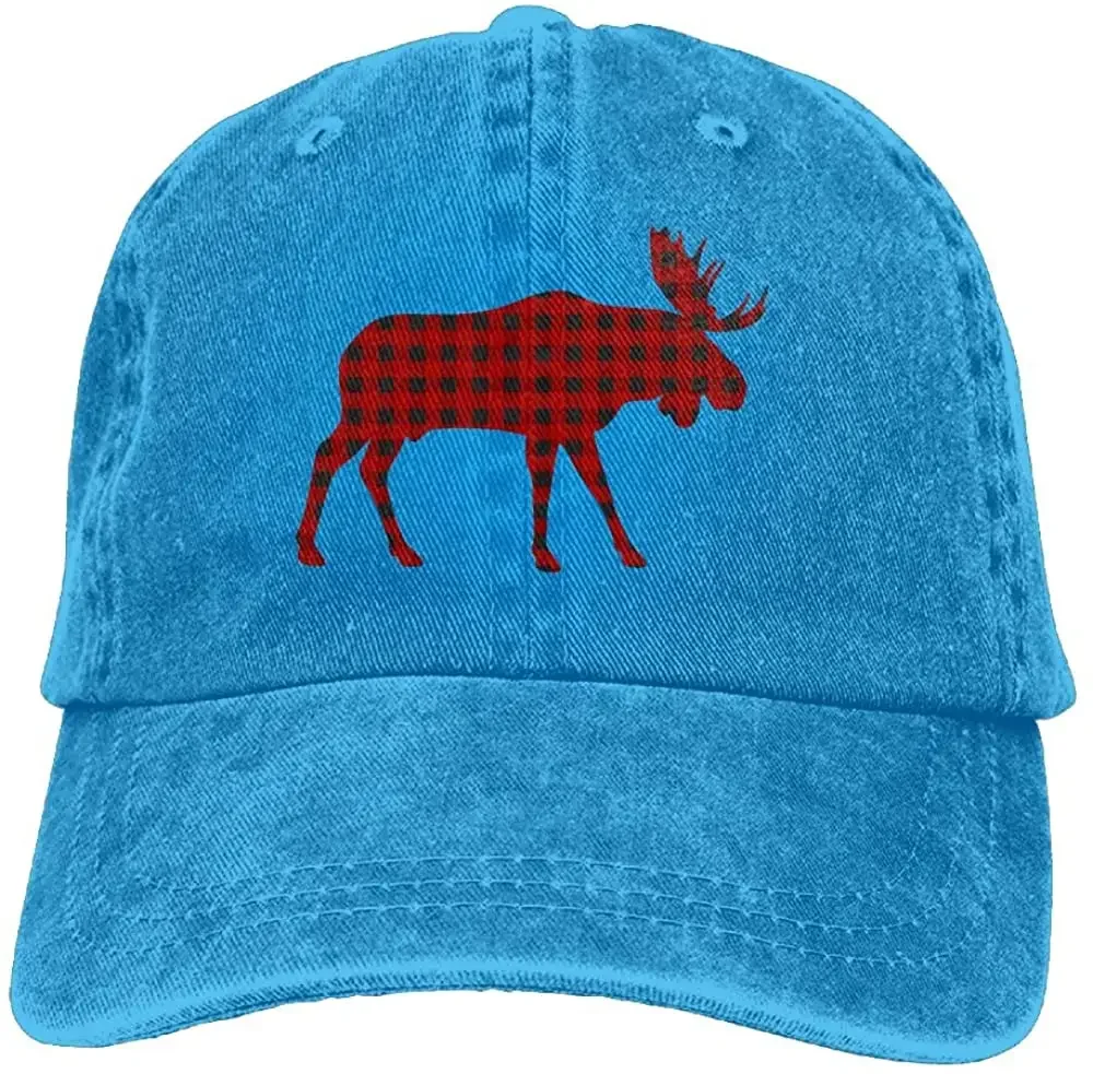 Cuadros vichy grandes alce leñador adulto Unisex gorra de béisbol deportes al aire libre sombrero de Cowboy para mujeres y hombres