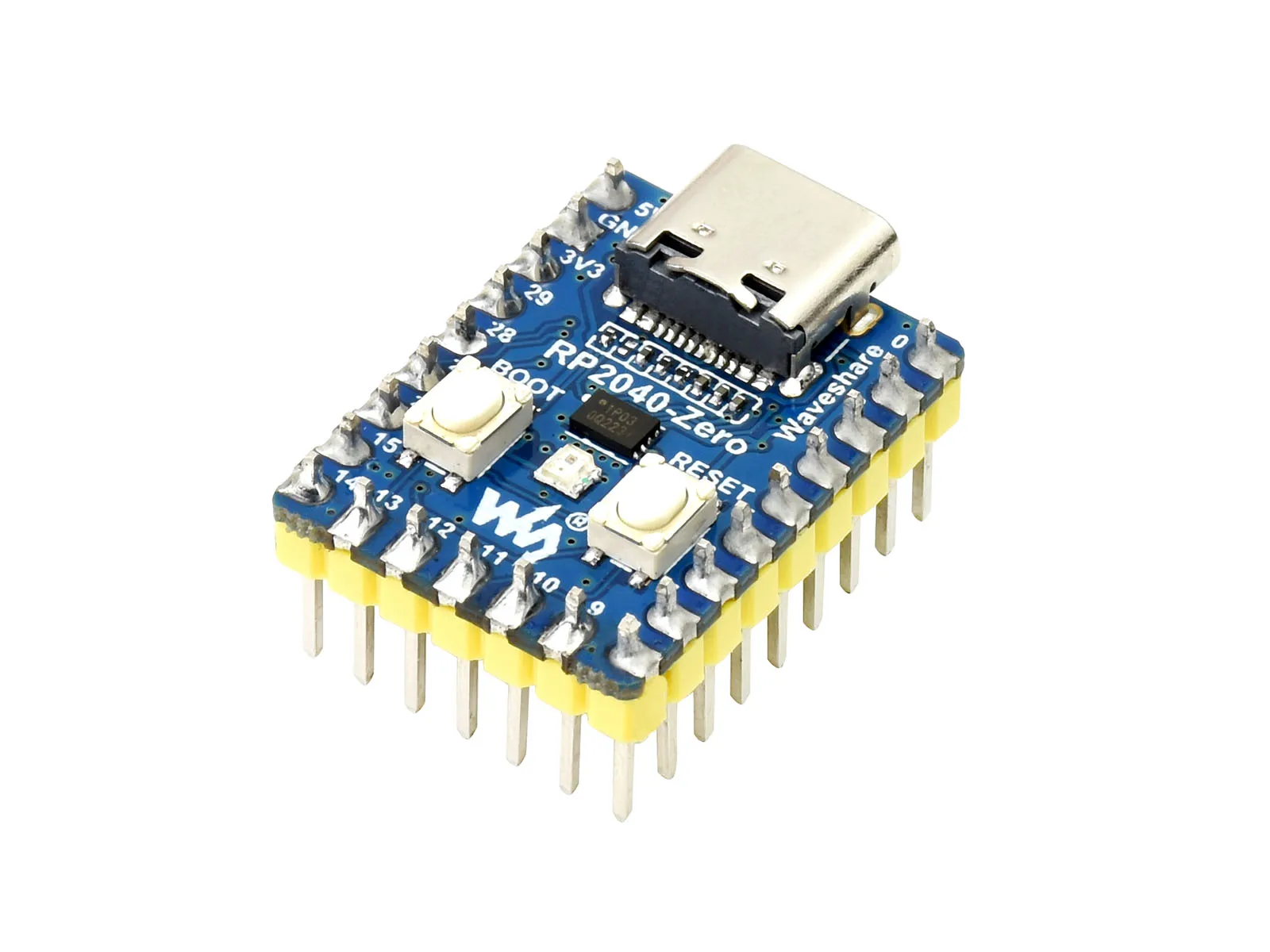 RP2040-Zero Mini Development Board, Raspberry Pi RP2040 Dual-Core ARM Cortex-M0+, 2MB Flash, 29x GPIO, USB, Stamp Hole Design