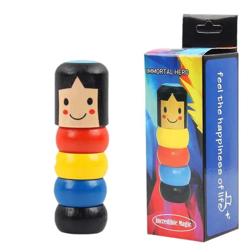 Magic Wooden Toy Unbreakable Tumbling Man Fun Performance Prop for Kids and Adults