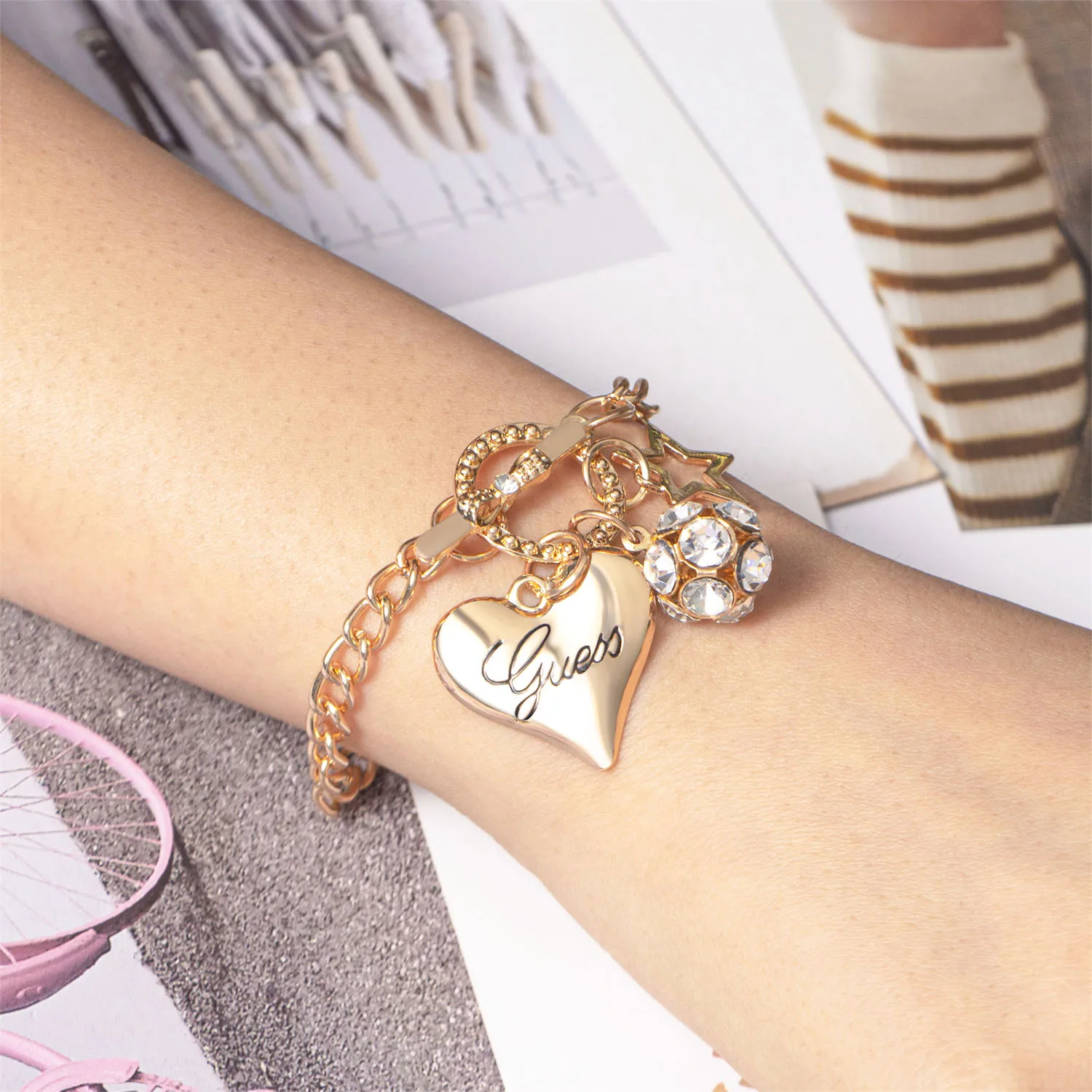 New Arrival Love Heart Charms Bracelets for Women Gold Silver Color Bracelet Bangle Jewelry Europe American Style Gift image 2
