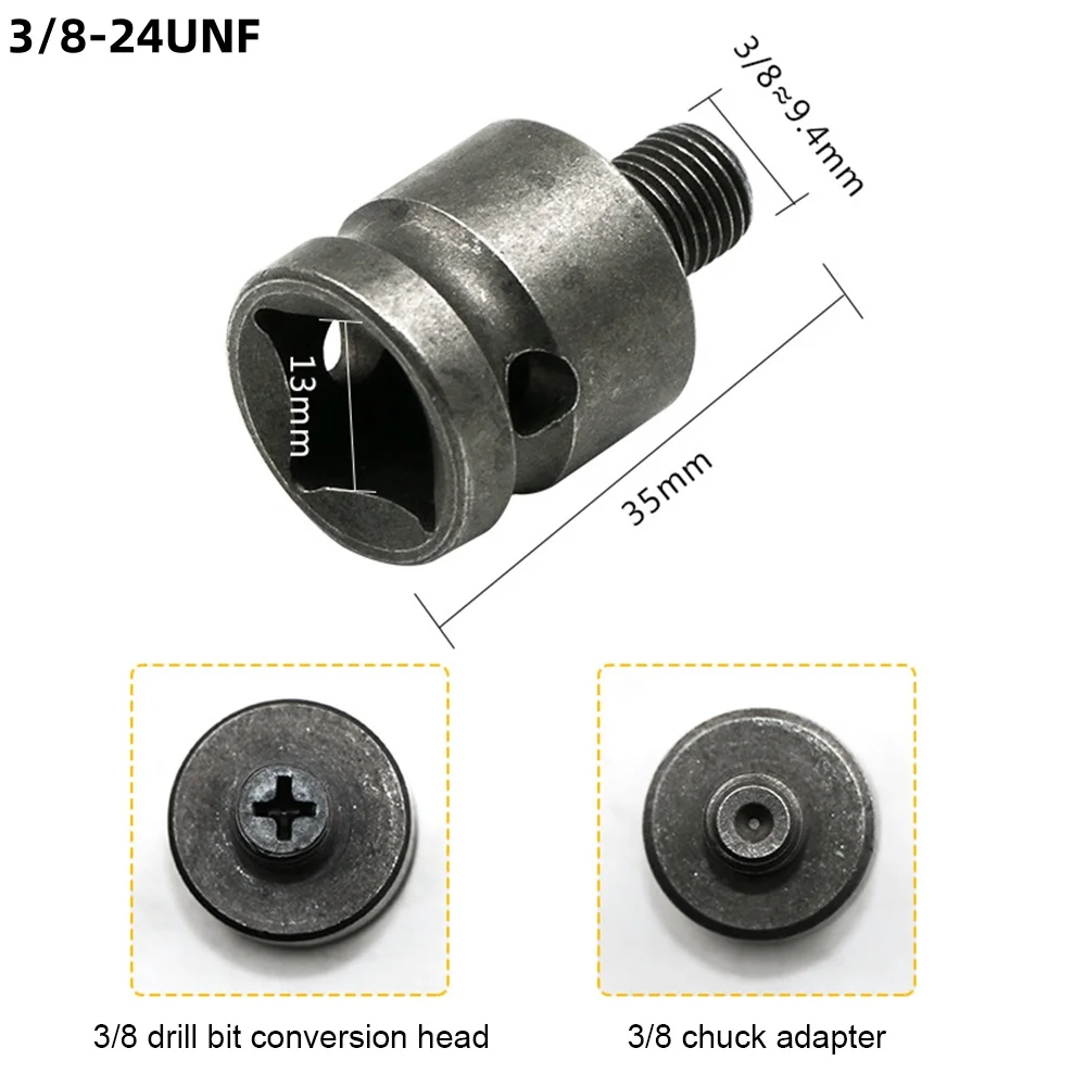 3/8-24UNF 1/2-20UNF Electric Wrench Drill Chuck Adapter Rod Conversion Thread Drill Chuck Post for Elec Hammer Air Impact Wrench