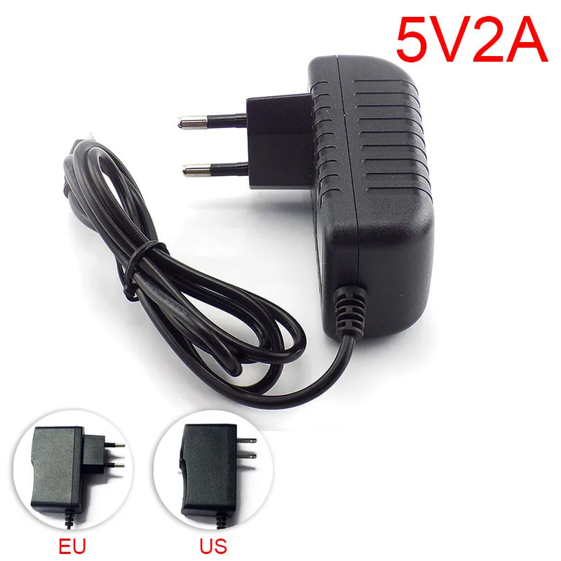 Micro USB AC to DC Power Adapter supply US EU Plug Iuput 100V - 240V Converter charger Output DC 5V 2A 2000mA for Raspberry Pi