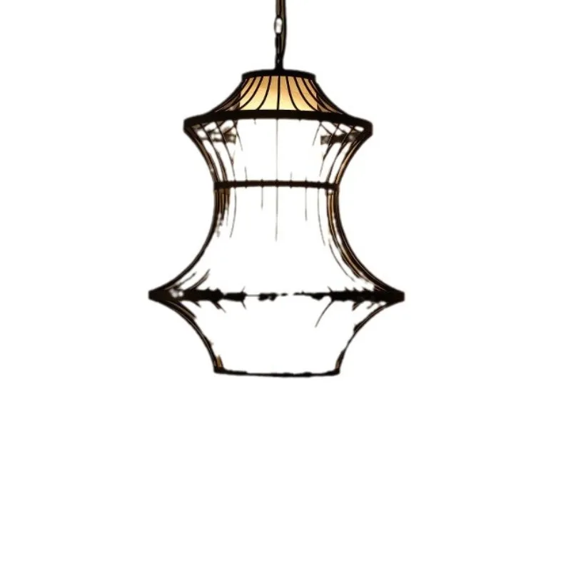 

New Chinese wrought iron birdcage chandelier, living room tea restaurant aisle lighting, creative furniture room classical