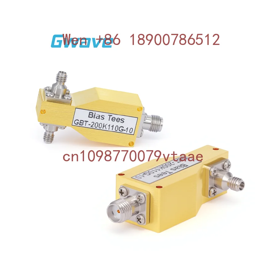 1.0mm Bias Tee RF Module 2.92mm Connector 50 Ohm Impedance RoHS Compliant -25 +55 Operating Temp 200 KHz 110 GHz Frequency
