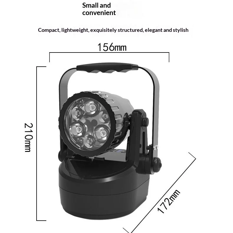 Portable LED Spotlight IP66 Polypropylene Maintenance Explosion-Proof Lightweight Multi-function High Searchlight Work Lamp