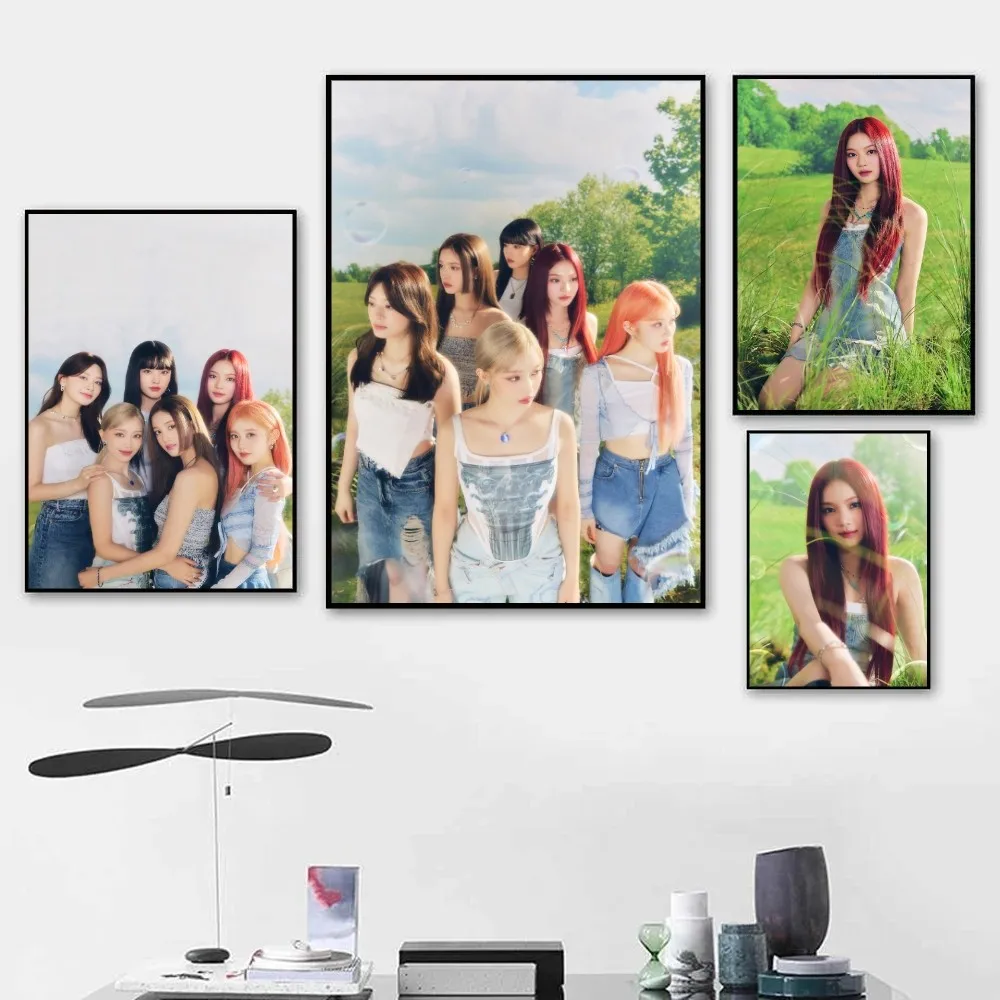 Kpop Group STAYC Teenfresh Music Album Poster Stickers Bedroom Hanging Painting Living Room Hotel Cafe Entrance Mural Home Decor