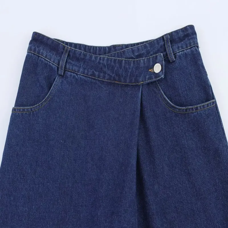 

Весна 2024, женские джинсы с высокой талией, свободные прямые длинные брюки, двубортные, Новое поступление, женские джинсовые брюки премиум-класса