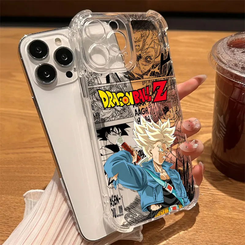 Funda Transparente para Teléfono con Diseño de Dragon Ball Z Trunks para iPhone 17 16 14 15 11 12 13 Pro Max 16E 15 16 Plus 17 Air, Suave y Anti-caídas
