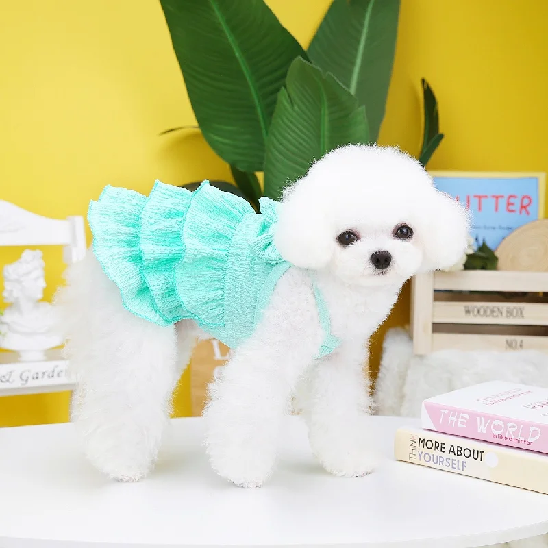 Pet Clothes Spring And Summer Thin Style Dog Skirt Teddy Bichon Small Dog Cat Clothing Puppy Dress Doggy Costume Ropa Perro