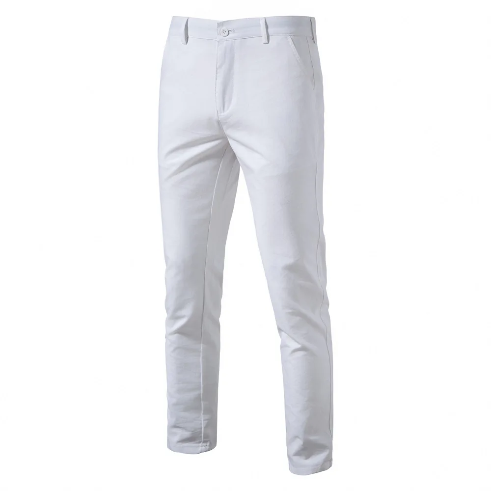2024 Spring Autumn New Men's Casual  Pants Cotton Hemp Man Pants Breathable Slim Straight Tube Men's Solid Color Long Men's Pant