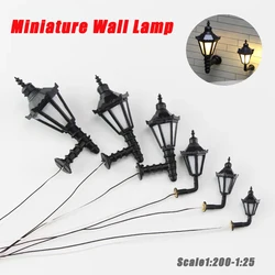 5pcs Miniature Wall Lamp Model Scale1/200-1/25 ABS Plastic Toys 3V Led Luminous Light Diy Making Railway Train Layout Diorama