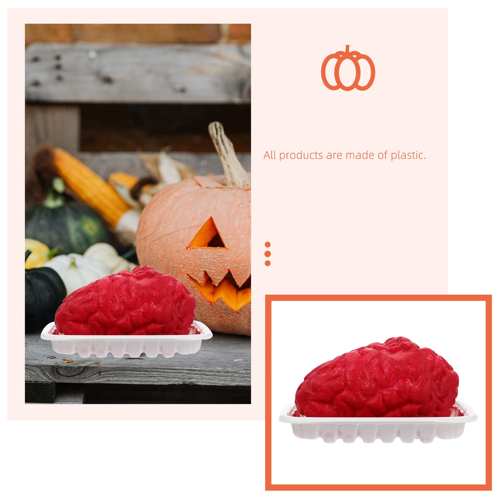 

Brain Heart Props Plastic Human Organs Lightweight Halloween Body Decor Fake Pillar Festival Atmosphere Simulated Model Party