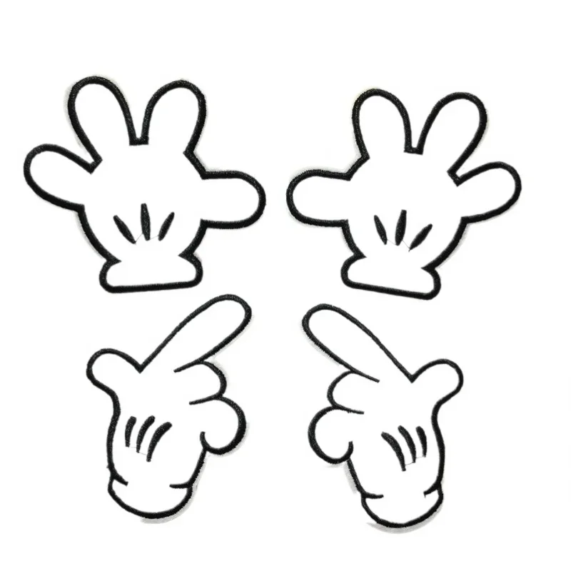50pcs/Lot White Gesture Fun Embroidery Patch Palm Shirt Bag Dress Hat Clothing Decoration Accessory Badge Craft Diy Applique
