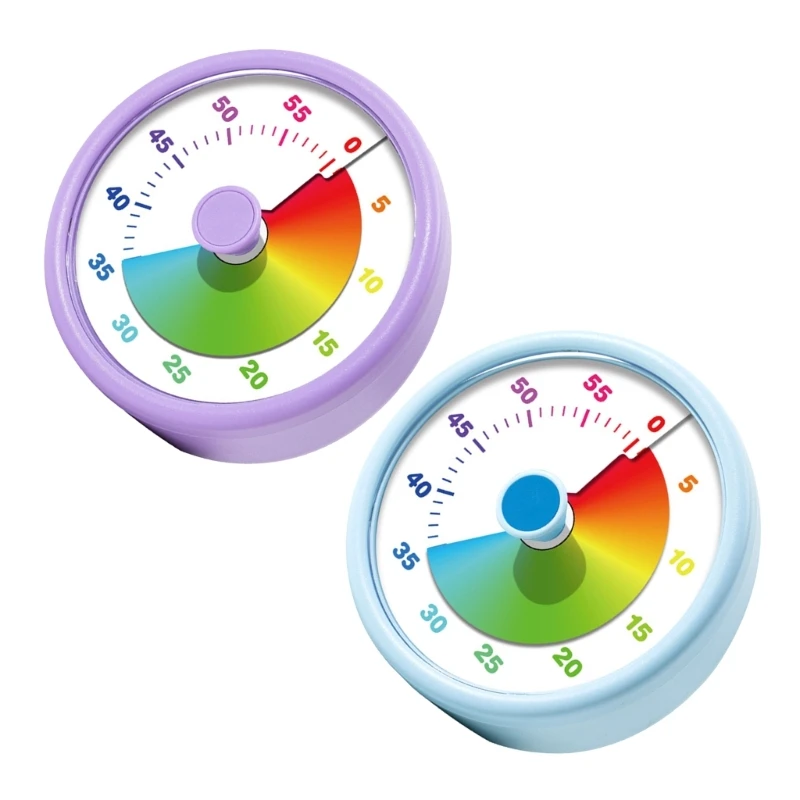 547F Visual Countdowns Timer for Homework Pace and Cooking Alerts with Rotary Knob, Color Dials, Quiet Operation Time Management