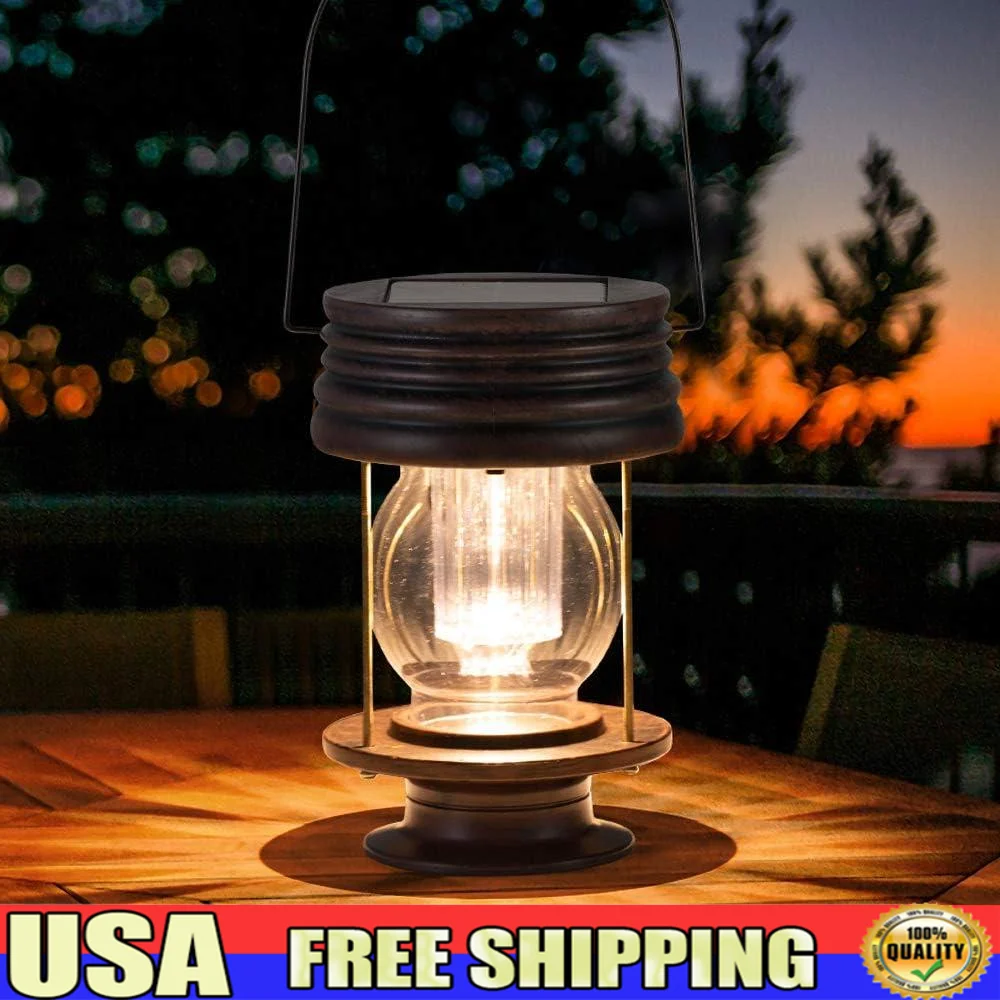 Hanging Solar Garden Lights Outdoor Waterproof Retro Lanterns Solar Powered Landscape Light 30 Lumen 2 Pack Yard Pathway Party