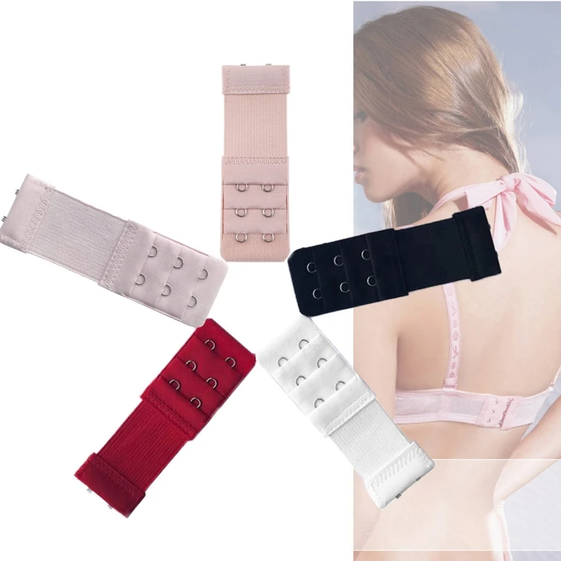 

Women 2 Hook Bra Extender Elastic Underwear Extension Strap Clip Expander Buckle 449B