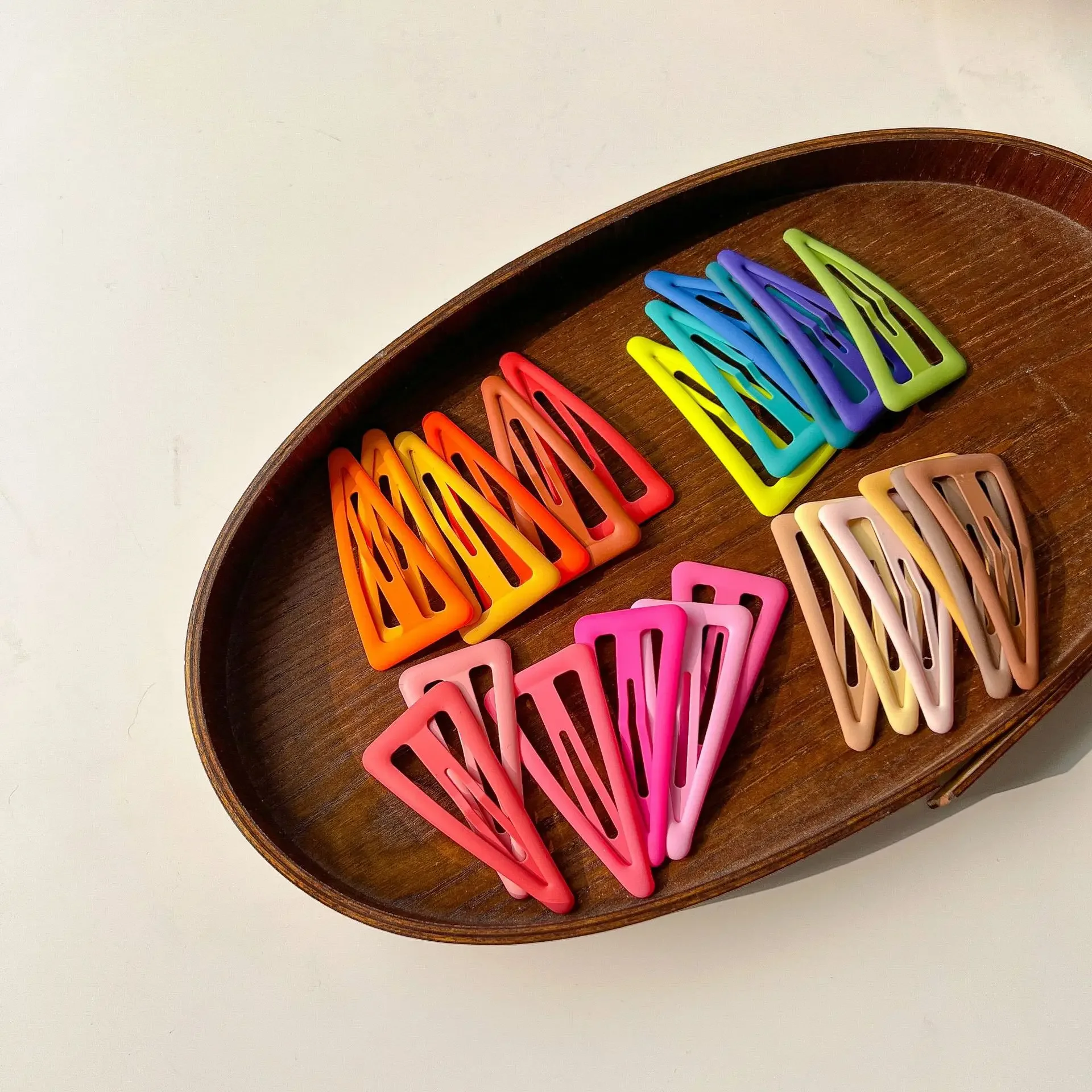 6pcs/set Korean Summer Candy Color Big Triangle Hair Pin for Kids Girls Colorful Headwear Girls Kids Hair Accessories