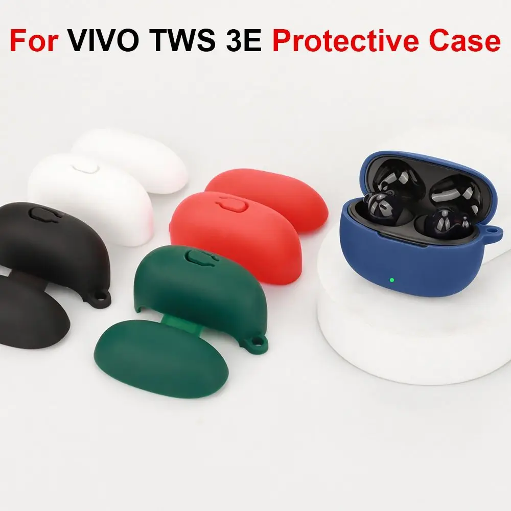 Silicone Headphone Protective Case Dustproof Anti-drop Charging Box Sleeve Soild Color Washable for VIVO TWS 3e