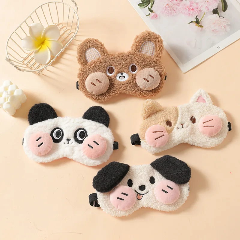 Cute Plush Sleep Mask Creative Monster Pattern Eye Mask Kids Cartoon Sleep Blackout Eye Mask Travel Rest Sleep Aid Eye Mask