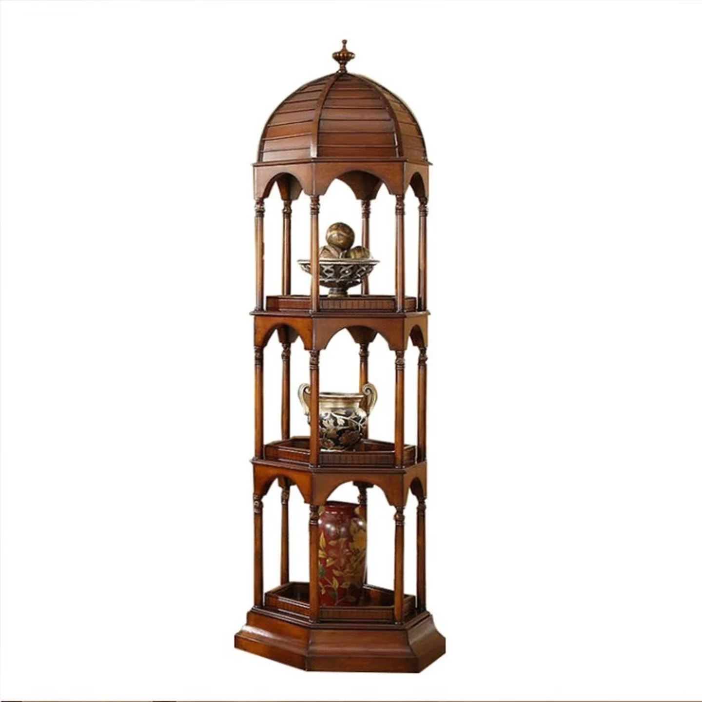 

American bird cage rack, floor-to-ceiling living room antique rack, bogu flower rack