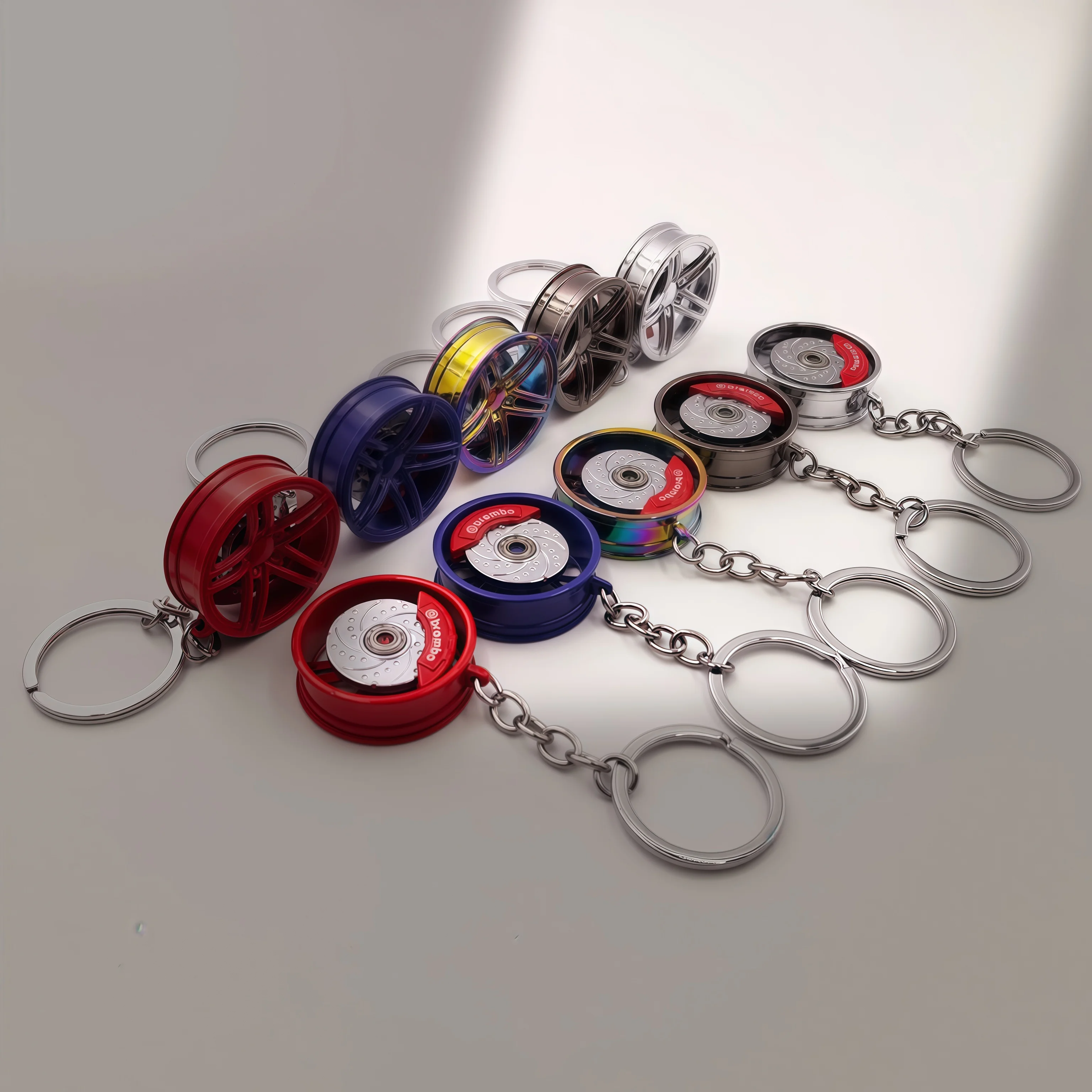 Porte-clés moyeu de roue en alliage 3D, pendentif pour pneu de voiture, breloques pour amoureux de la course, articles de collection, 10 pièces