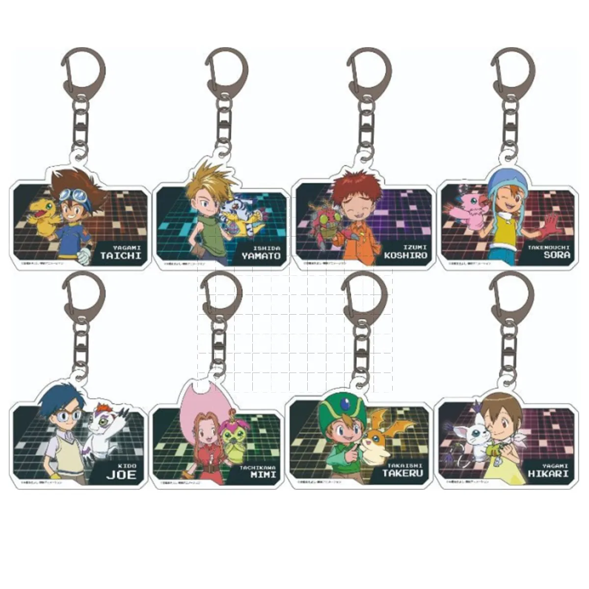 Game Digimon Adventure Keychain Doll Anime Agumon Gabumon Piyomon Yagami Taichi Acrylic Keyring Pendant for Gift