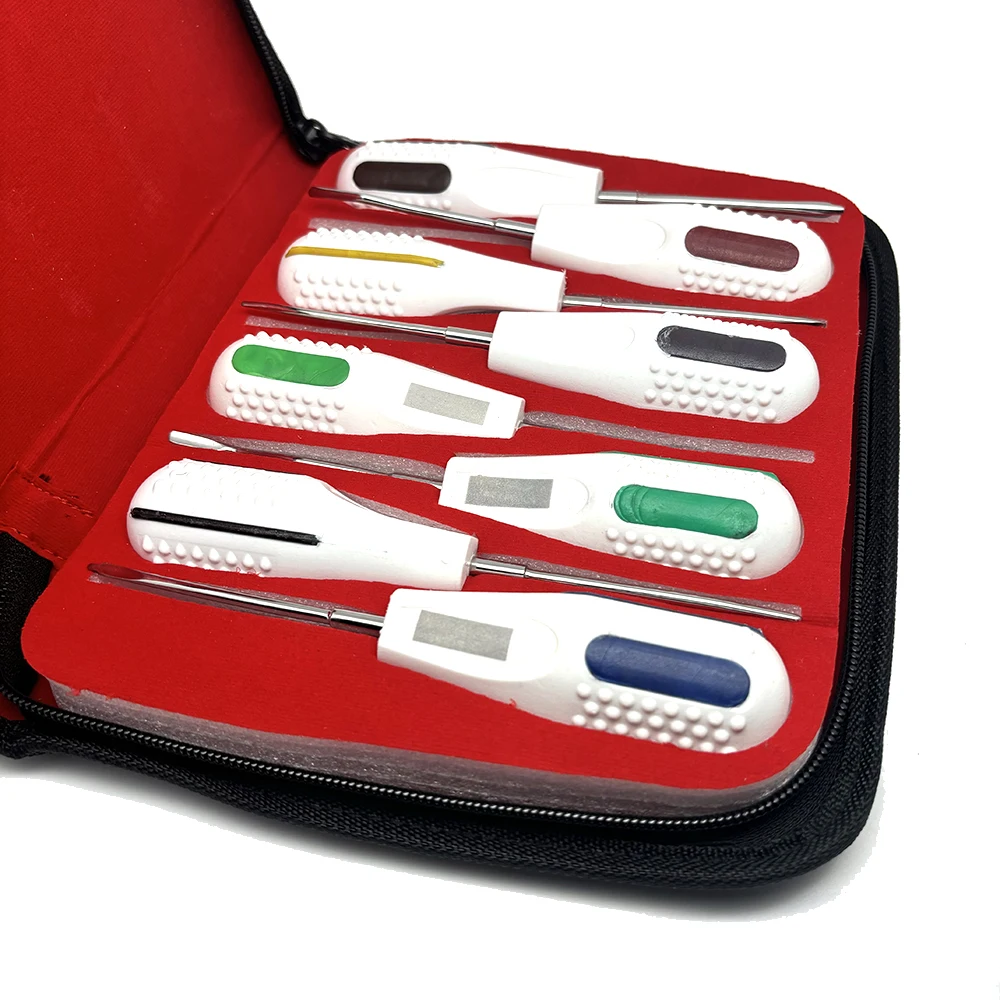 

8 шт./компл., стоматологический лифт с изогнутыми корнями, комплект лифта, минимально инвазивные хирургические инструменты для извлечения зубов, стоматологические инструменты