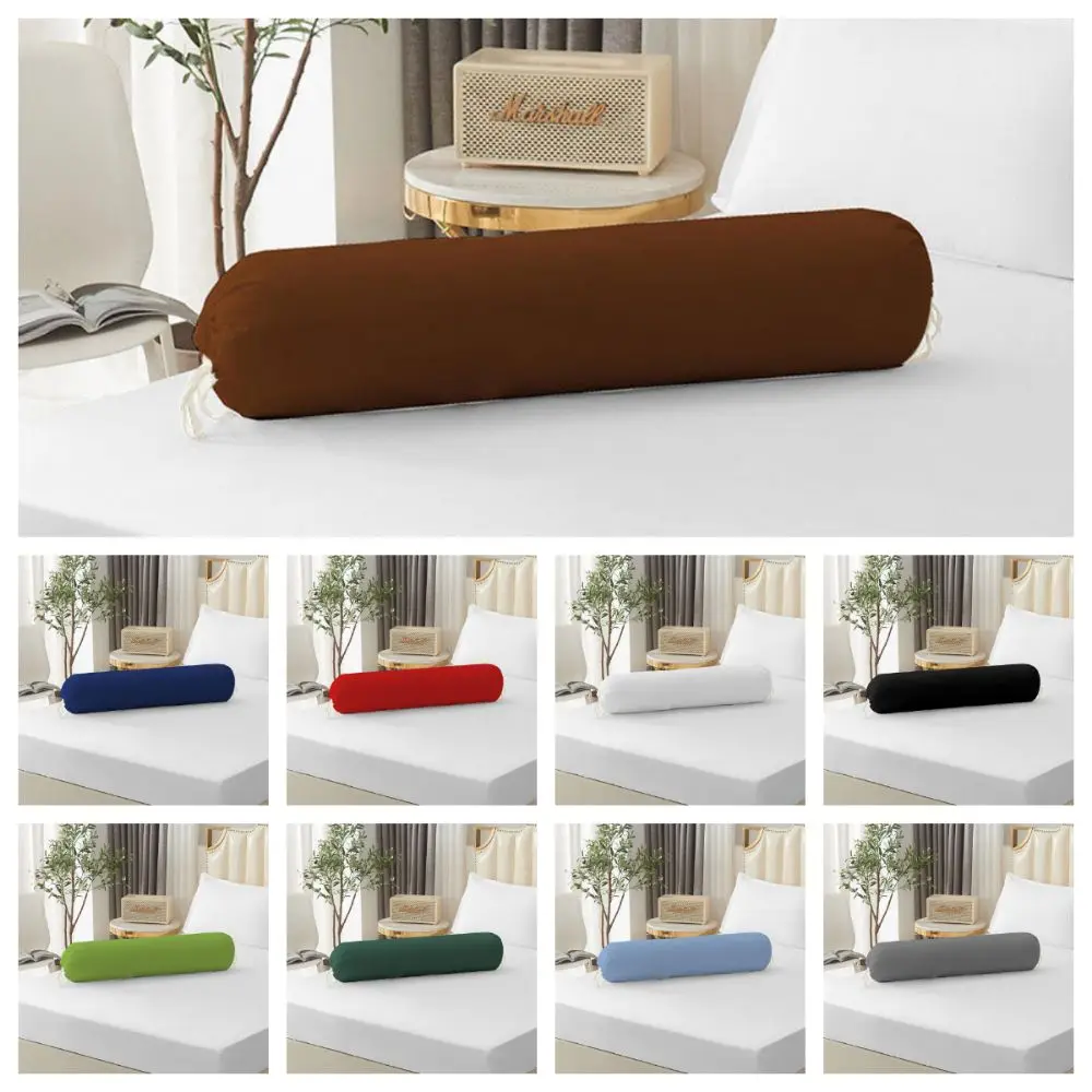Pillow Case Solid Color Cylindrical Pillowcase 106x35cm Durable Bolster Pillowslip Removable Washable Pillow Sleeves Bedroom