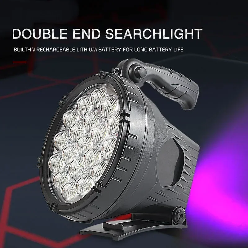 High Spotlight Super Bright Spot Torch USB Rechargeable Searchlight Power Bank Handle Lantern Outdoor Portable Led Flashlight