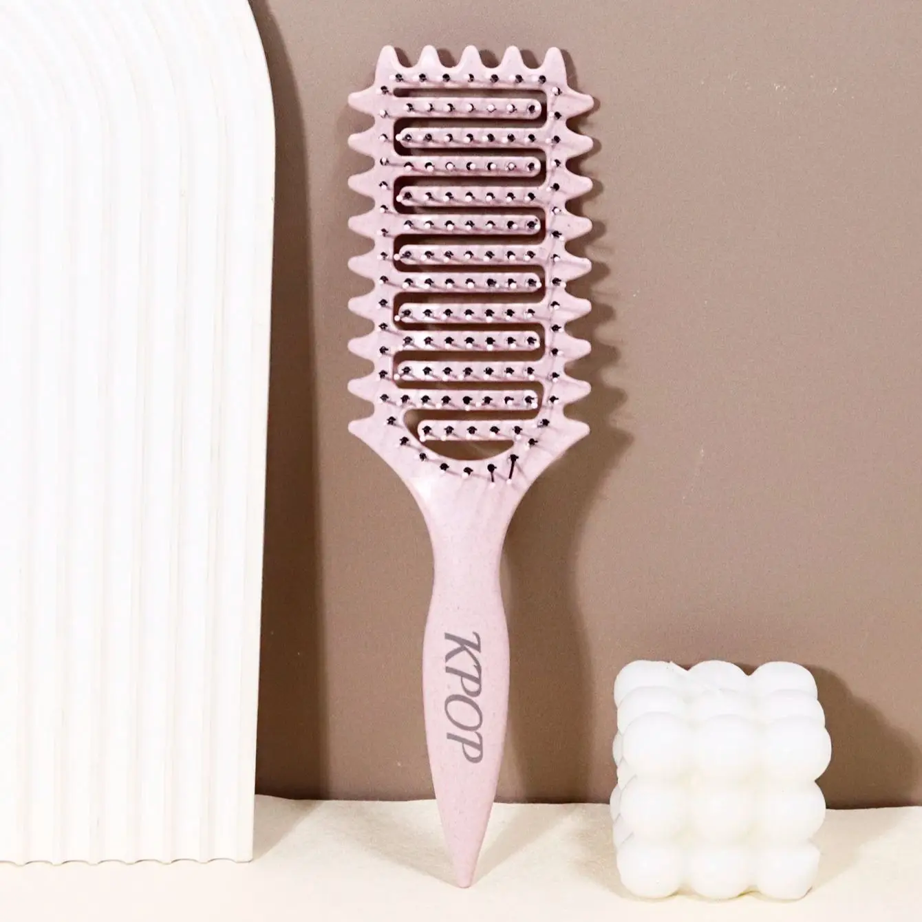 KPOP Curling Brush - Nylon bristles and ABS handle for creating curly hair styling Special for real hair wigs image 3