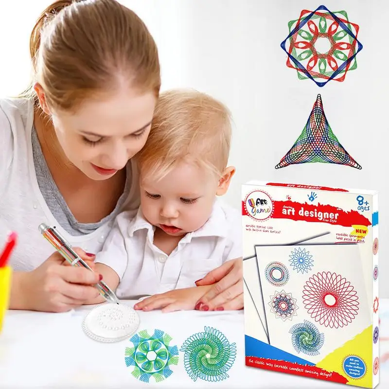 Arts And Crafts Ruler Spiral Art Multi-Function Kids Drawing Toys Drawing Template For Boys Girls Toddlers