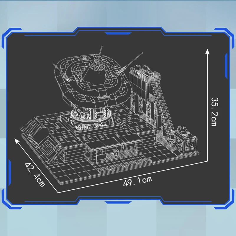 Schimmel Koning 2053 STUKS, 11024 Technische Afstandsbediening Alien UFO Monitoring Station Bouwstenen Set Kinderen Verjaardagscadeau