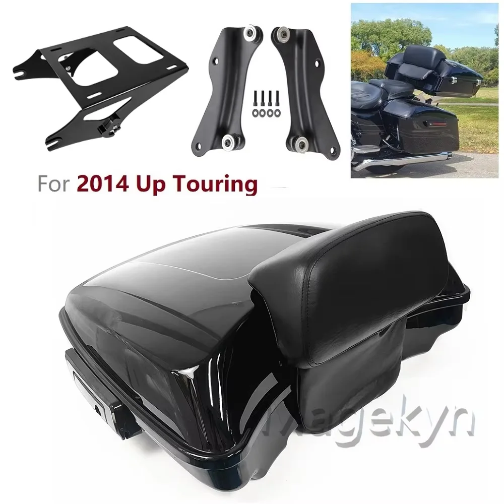 

09 Up Black Latche Razor Tail Box Top Case Moto Tour Pak Pack for Harley Davidson Road Glide Street Glide Ultra Electra CVO
