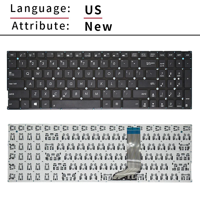 Teclado ruso nuevo para ASUS, negro, X556, X556U, A556U, K556U, F556U, R558, X756U, X756UA, X756UB, X756UQ, X756UV, X756U, X756 RU