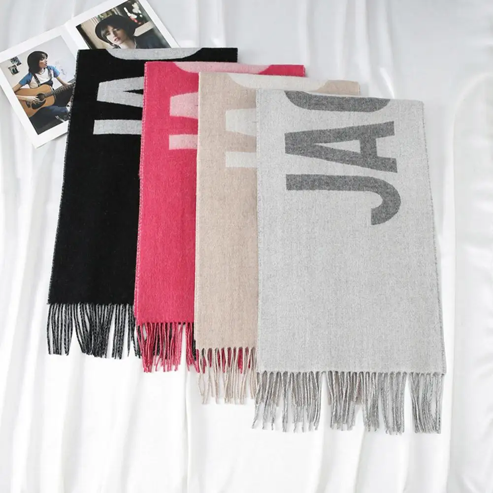 Luxury Brand Wool Scarf For Women Monogram Cashmere Pashmina Shawl Winter Female Fashion Warm Neck Scarf Winter Scarf