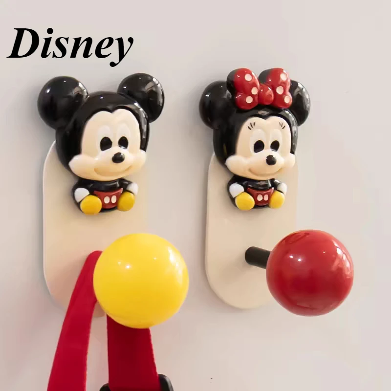 

Cute Cartoon Mickey Minnie Colorful Ball Paste Hook Refrigerator Sticker Punch-free Entry Door Rear Shelf Convenient Items