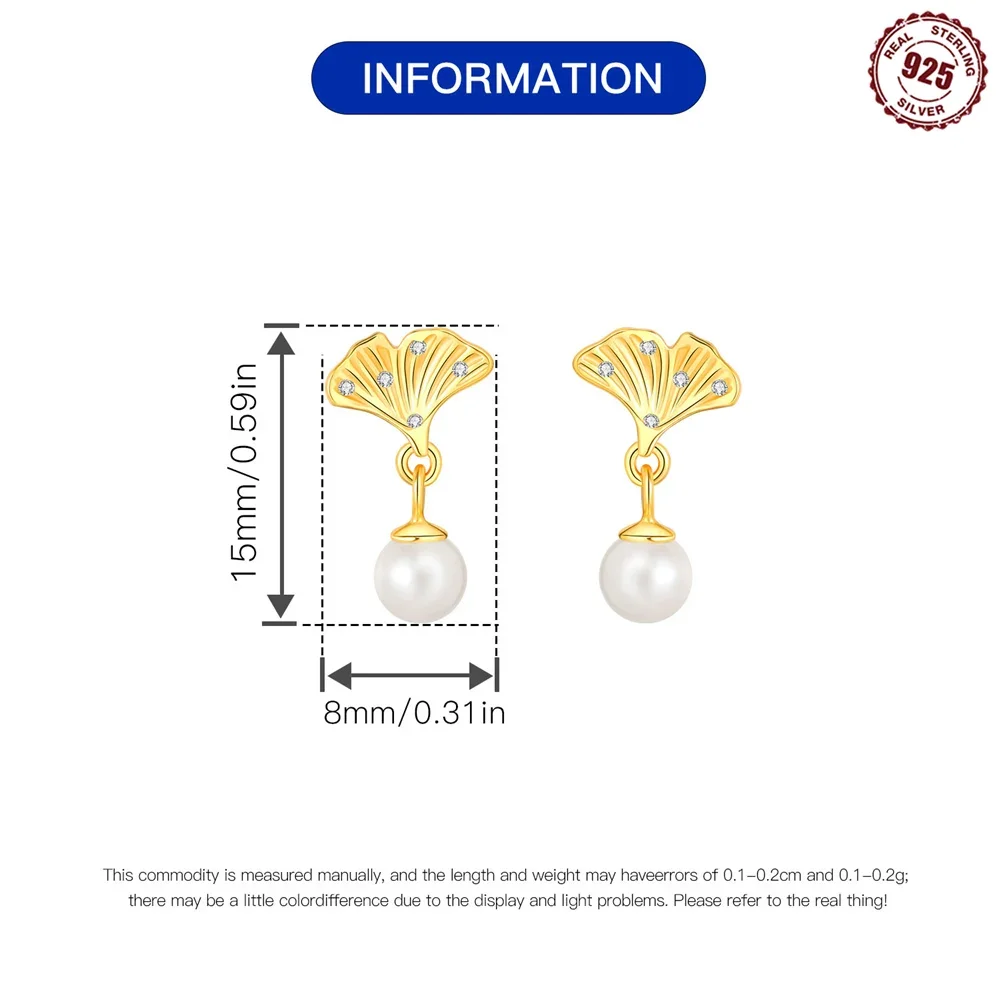 Pendientes de plata de ley 925 chapados en oro para mujer, aretes de mariquita Koi, perlas de jengibre, joyería de boda, regalo