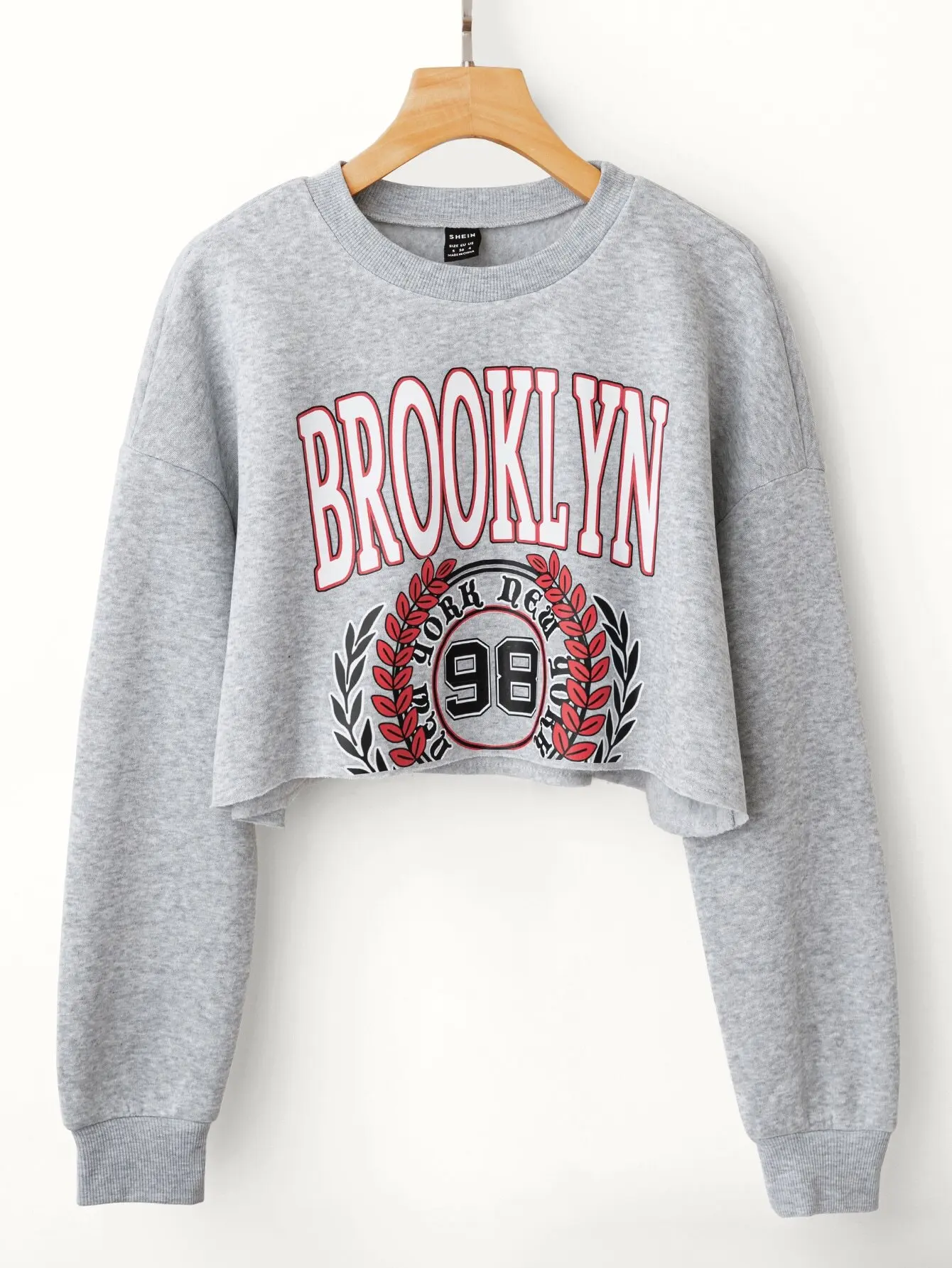 Brooklyn 98 Sudadera corta gráfica para mujer, jersey de manga larga, top informal streetwear
