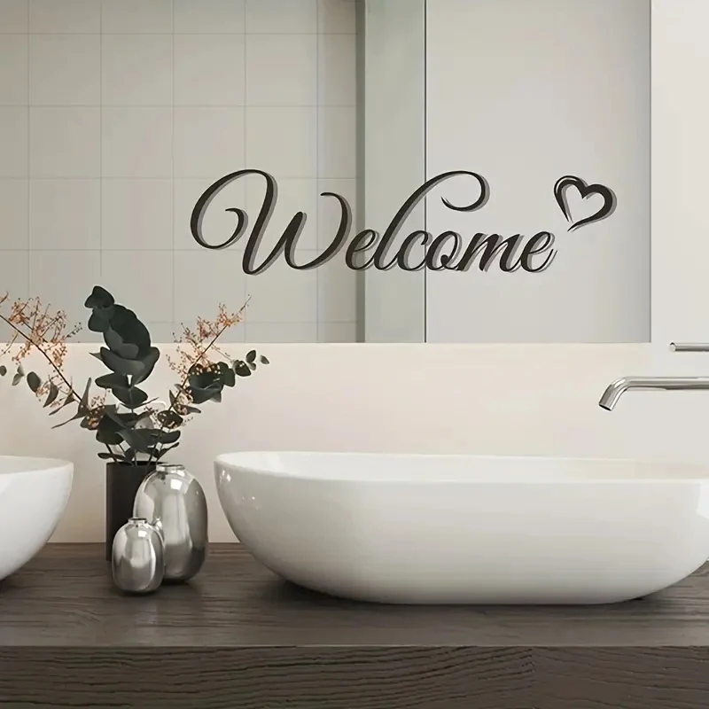 Add a Touch of Warmth to Your Entryway with this Welcome Front Door Decal Inspirational  Contemporary Graphic Style